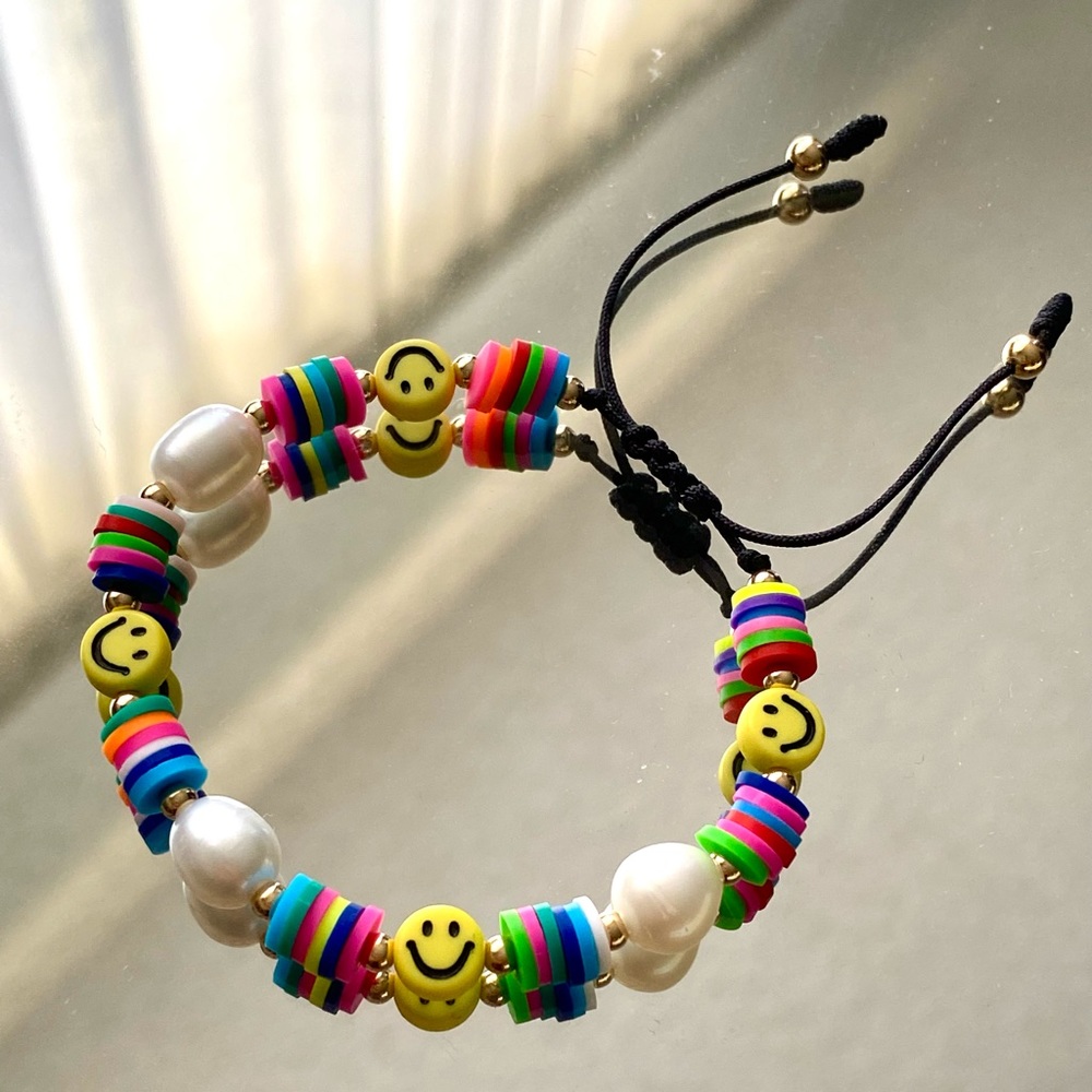 Colorful bracelet happy face